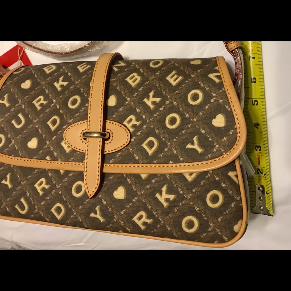 Dooney and Bourke Crossword Pattern Brown/Coffee Handbag Purse Large F… - Picture 7 of 11